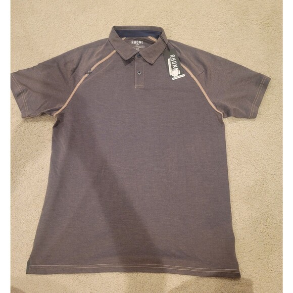 NEW Rhone Delta Pique Short Sleeve Polo Shirt Top Performance Men MED Anti Odor - Picture 3 of 12